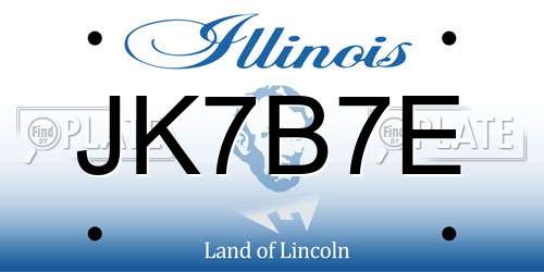 JK7B7E Illinois License Plate