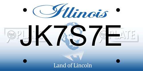 JK7S7E Illinois License Plate