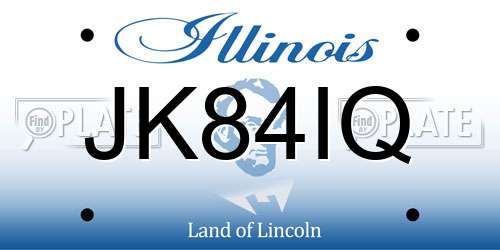 JK84IQ Illinois License Plate