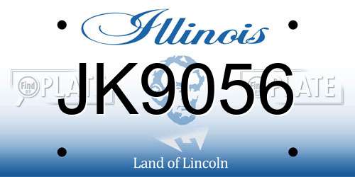 JK9056 Illinois License Plate