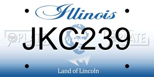 JKC239 Illinois License Plate
