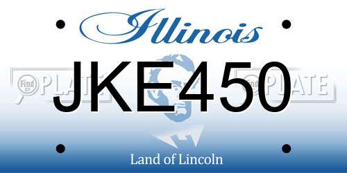 JKE450 Illinois License Plate