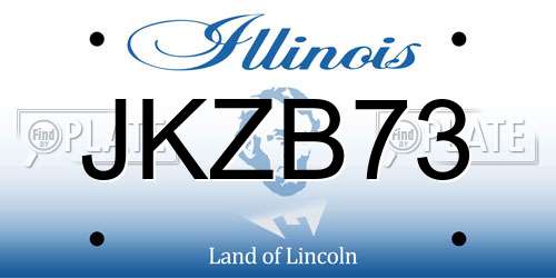 JKZB73 Illinois License Plate