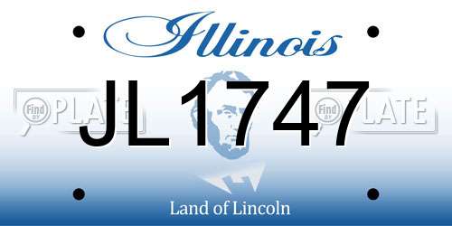 JL1747 Illinois License Plate