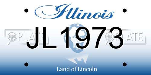 JL1973 Illinois License Plate