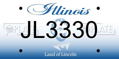 JL3330 Illinois License Plate