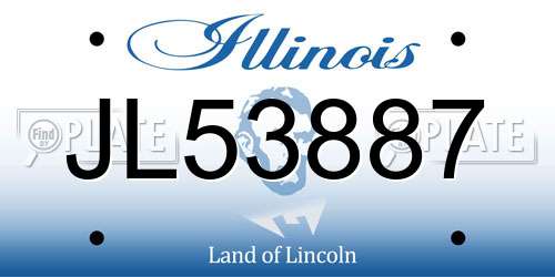 JL53887 Illinois License Plate