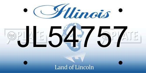JL54757 Illinois License Plate
