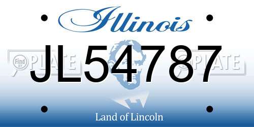 JL54787 Illinois License Plate