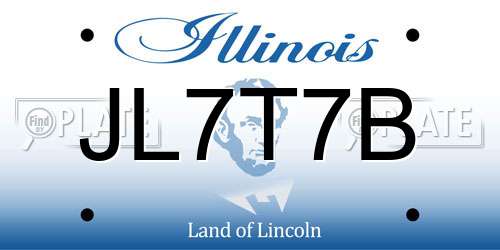 JL7T7B Illinois License Plate