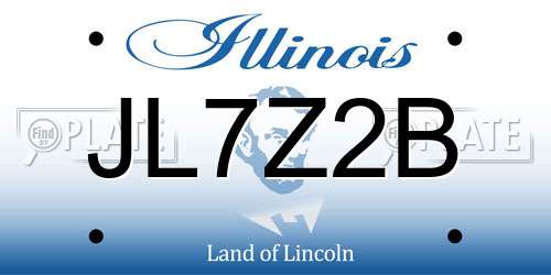 JL7Z2B Illinois License Plate