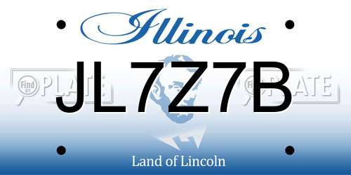 JL7Z7B Illinois License Plate