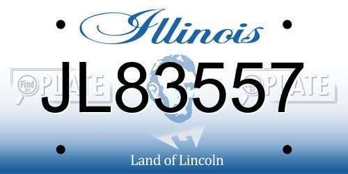 JL83557 Illinois License Plate
