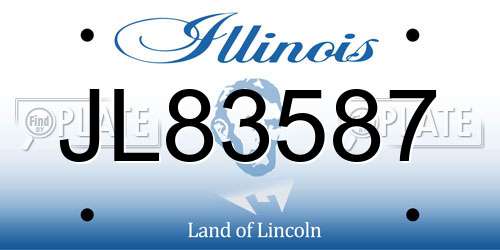 JL83587 Illinois License Plate