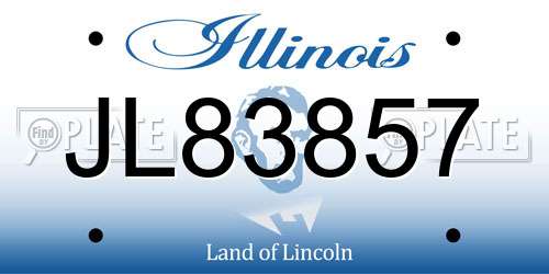 JL83857 Illinois License Plate