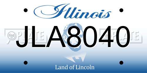 JLA8040 Illinois License Plate