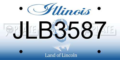 JLB3587 Illinois License Plate