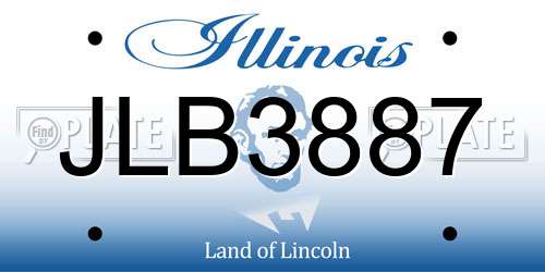 JLB3887 Illinois License Plate