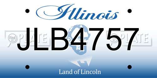 JLB4757 Illinois License Plate