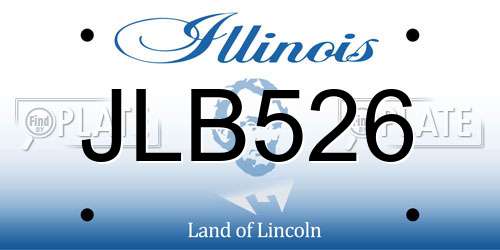 JLB526 Illinois License Plate