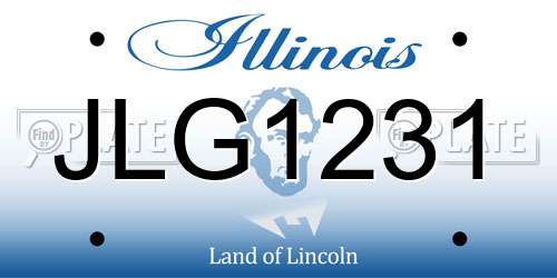 JLG1231 Illinois License Plate