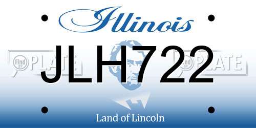 JLH722 Illinois License Plate