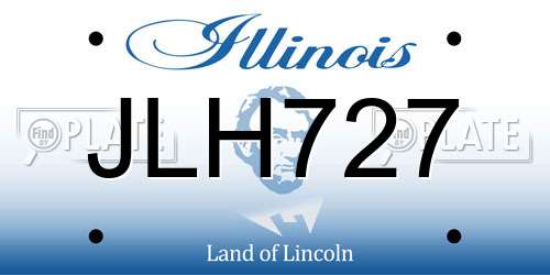 JLH727 Illinois License Plate