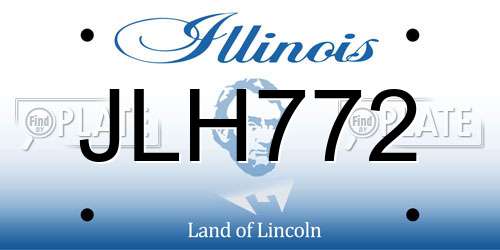 JLH772 Illinois License Plate