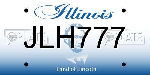 JLH777 Illinois License Plate