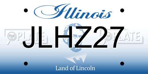 JLHZ27 Illinois License Plate