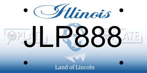 JLP888 Illinois License Plate