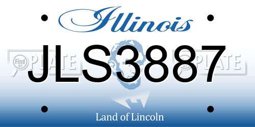 JLS3887 Illinois License Plate