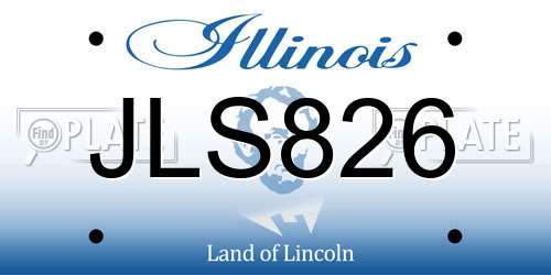 JLS826 Illinois License Plate
