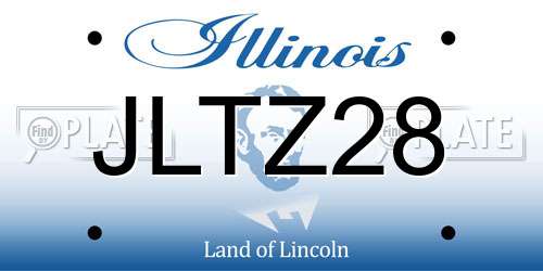 JLTZ28 Illinois License Plate