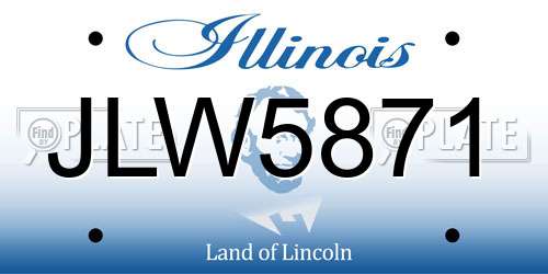 JLW5871 Illinois License Plate