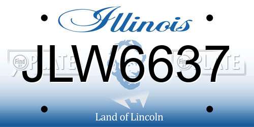 JLW6637 Illinois License Plate