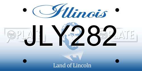 JLY282 Illinois License Plate
