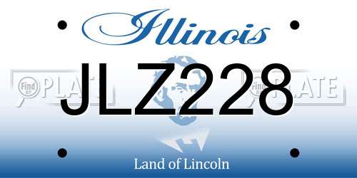 JLZ228 Illinois License Plate