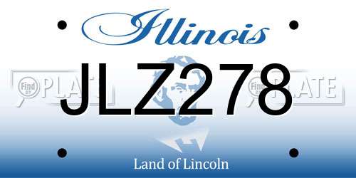 JLZ278 Illinois License Plate