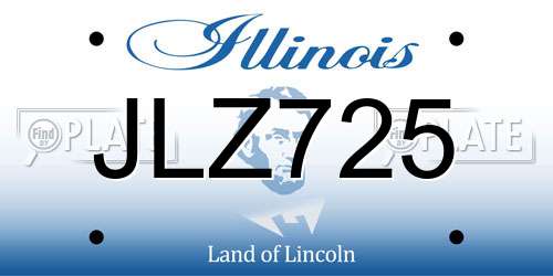JLZ725 Illinois License Plate