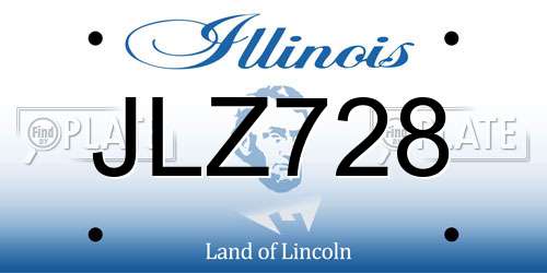 JLZ728 Illinois License Plate