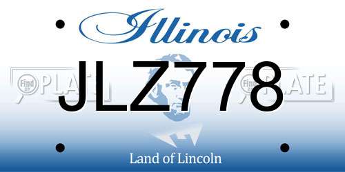 JLZ778 Illinois License Plate