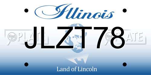 JLZT78 Illinois License Plate