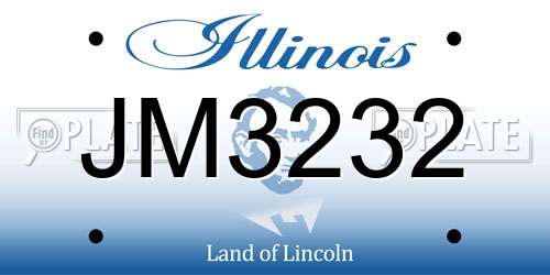 JM3232 Illinois License Plate