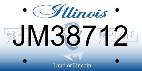 JM38712 Illinois License Plate