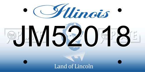 JM52018 Illinois License Plate