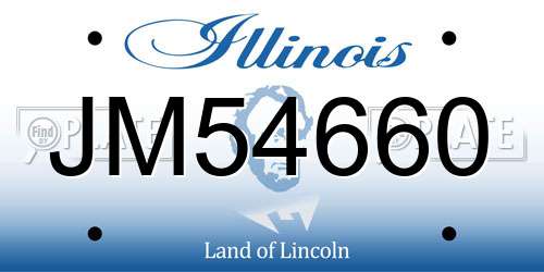 JM54660 Illinois License Plate