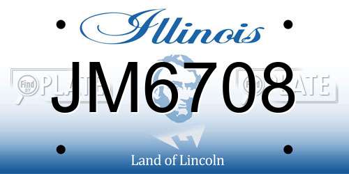 JM6708 Illinois License Plate