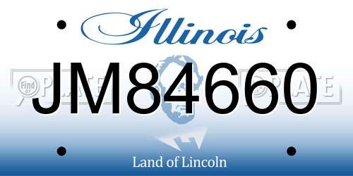 JM84660 Illinois License Plate