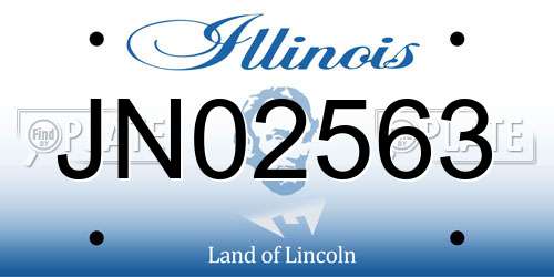 JN02563 Illinois License Plate
